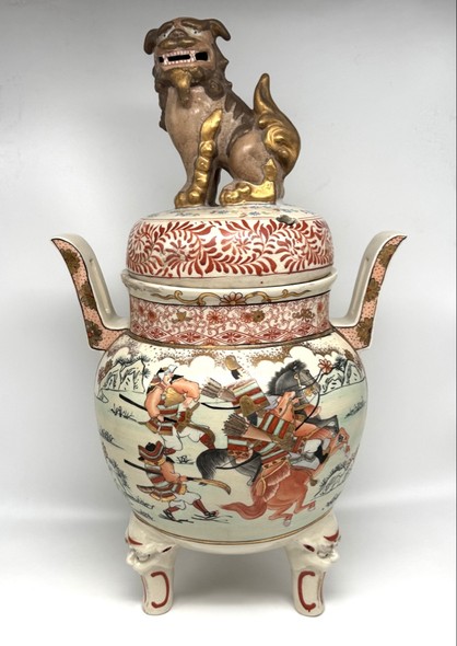 Antique incense burner vase, Satsuma