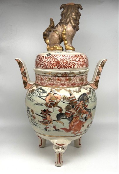 Antique incense burner vase, Satsuma