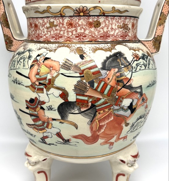 Antique incense burner vase, Satsuma