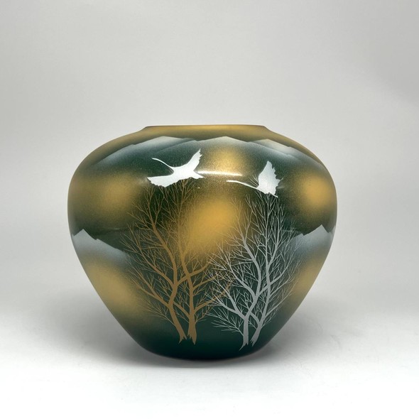 Vintage Vase "Cranes", Japan