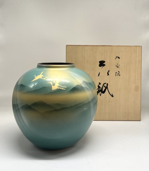 Vintage Vase "Cranes", Kutani