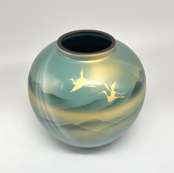 Vintage Vase "Cranes", Kutani