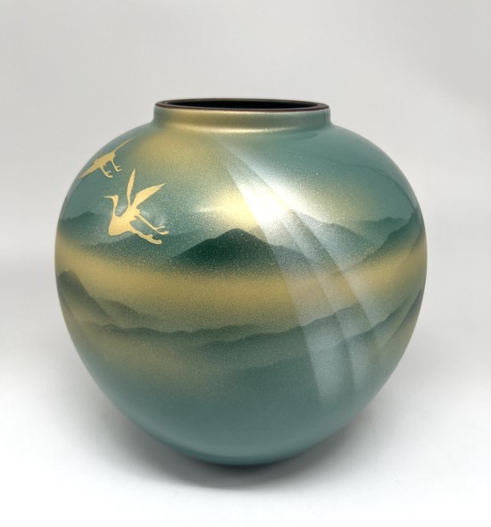 Vintage Vase "Cranes", Kutani