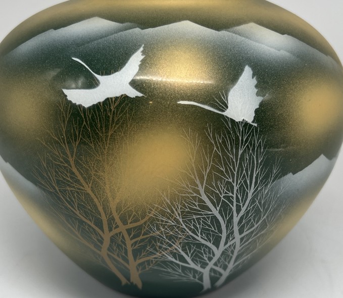 Vintage Vase "Cranes", Japan