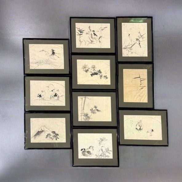 Antique set of drawings from an album, Japan