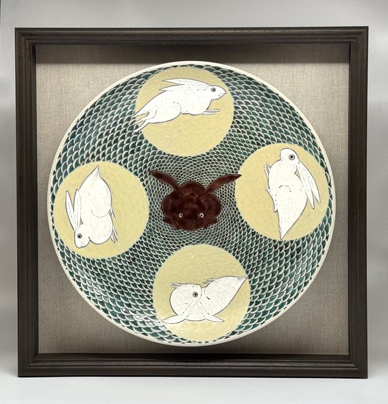 Antique dish "Zodiac signs. Rabbit"