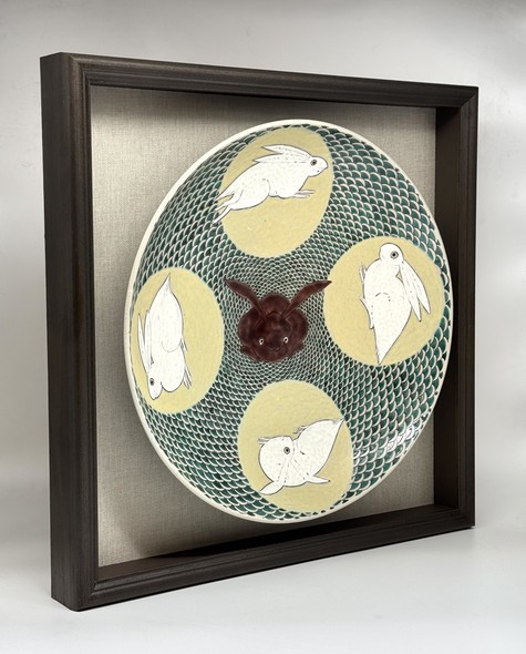 Antique dish "Zodiac signs. Rabbit"