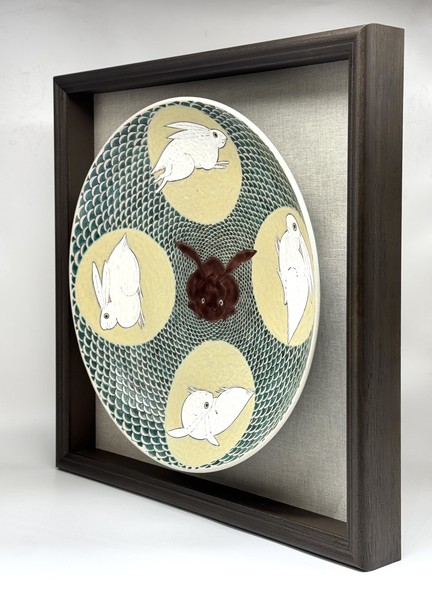 Antique dish "Zodiac signs. Rabbit"