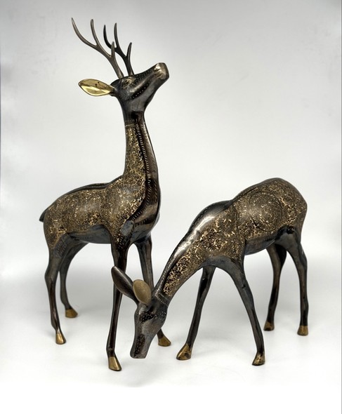 Antique sculptures "Deer and fallow deer"
