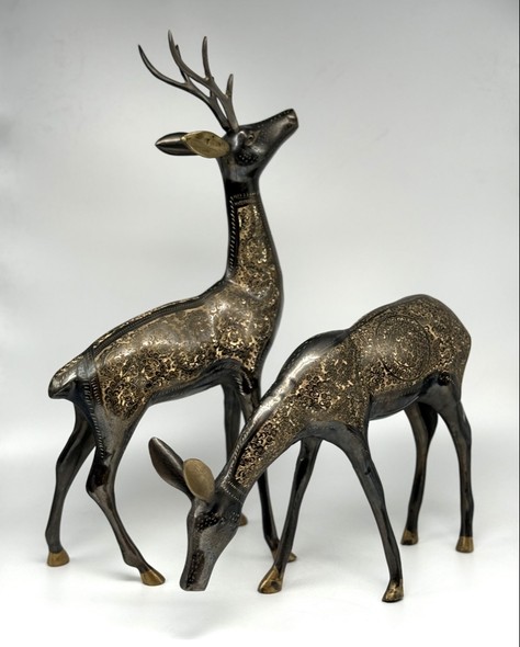 Antique sculptures "Deer and fallow deer"