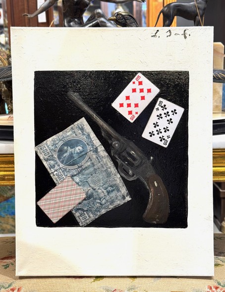 Paintings "Cards, money, two barrels"