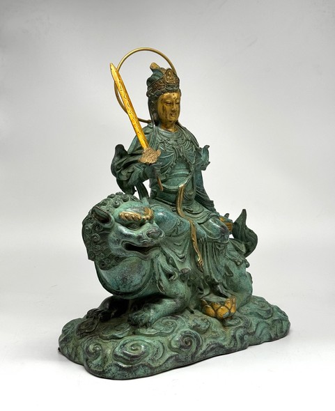 Paired sculptures of "Bodhisattvas"/
"Manjushri and Samantabhadri"