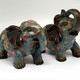 Paired sculptures "Elephants", cloisonné