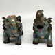 Paired sculptures "Elephants", cloisonné