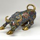 Antique sculptures "Attacking bull" cloisonne, China