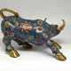 Antique sculptures "Attacking bull" cloisonne, China