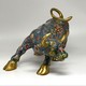Antique sculptures "Attacking bull" cloisonne, China