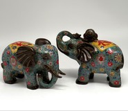 Vintage paired sculptures "Elephants"