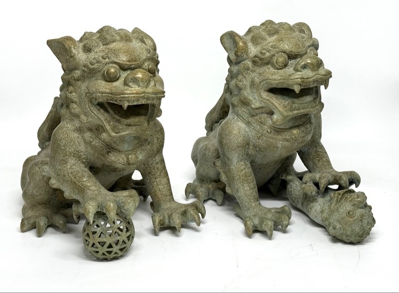 Vintage Paired Sculptures "Dogs Fo"