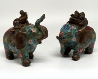 Vintage sculptures "Pair of elephants"