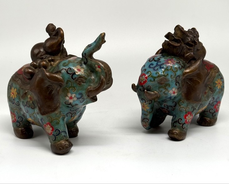 Vintage sculptures "Pair of elephants"
