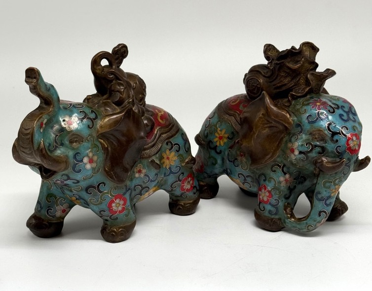 Vintage sculptures "Pair of elephants"
