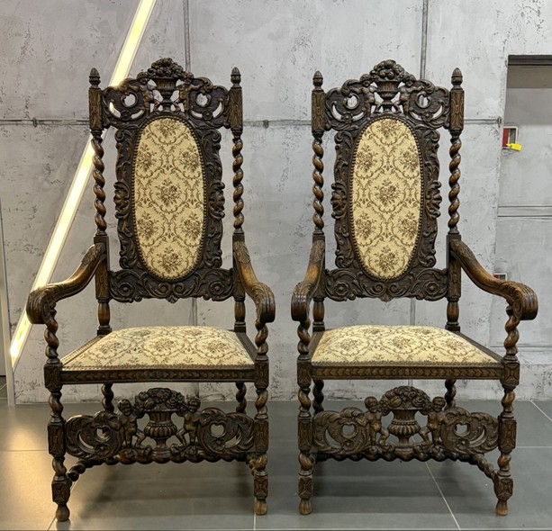 Antique twin armchairs,
Neo-Renaissance