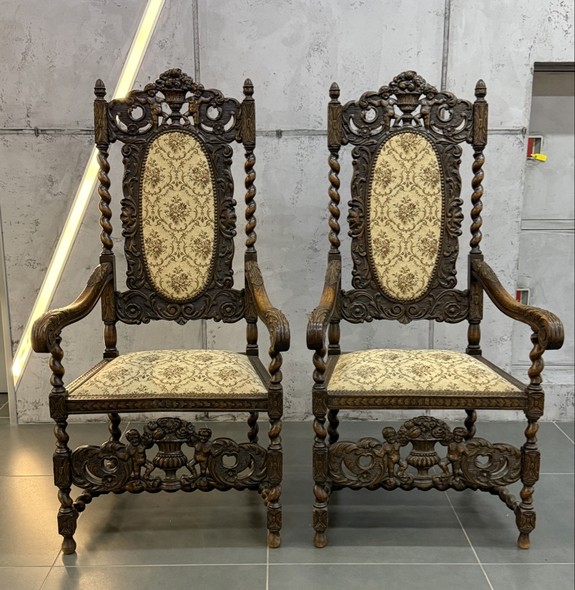 Antique twin armchairs,
Neo-Renaissance