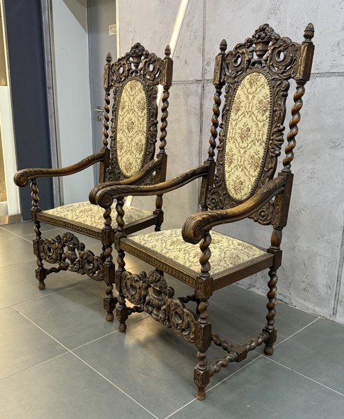 Antique twin armchairs,
Neo-Renaissance