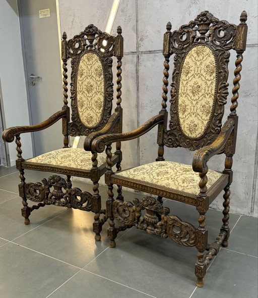 Antique twin armchairs,
Neo-Renaissance