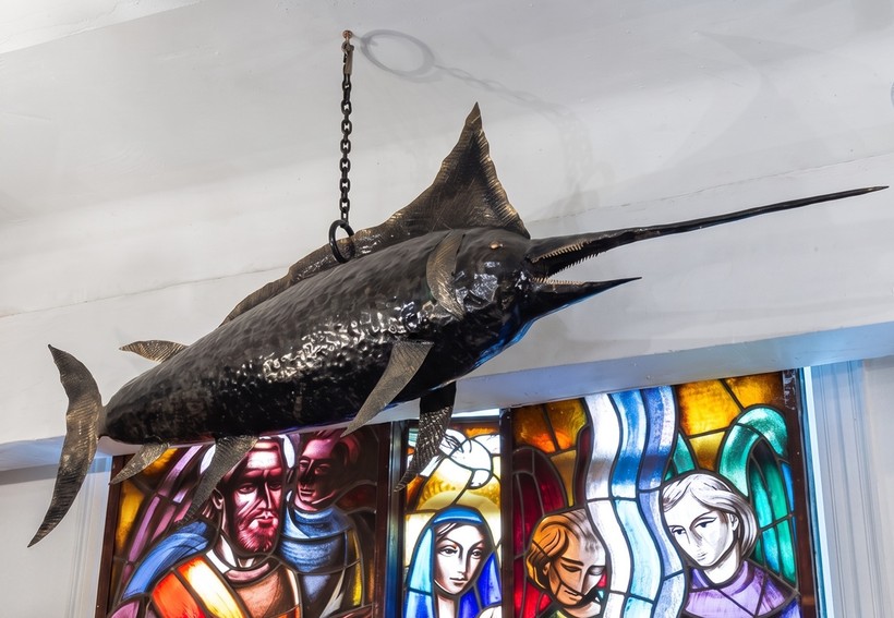 Large hanging sculpture "Marlin"