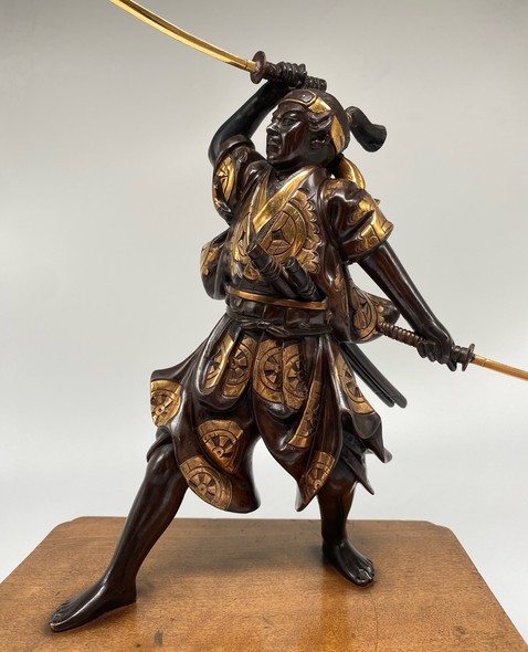Okimono "Samurai with swords"