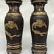 Paired oriental vases
with dragons and Bodhisattvas
