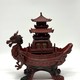 Antique sculpture, "Dragon Boat with Pagoda."