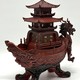 Antique sculpture, "Dragon Boat with Pagoda."