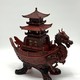 Antique sculpture, "Dragon Boat with Pagoda."