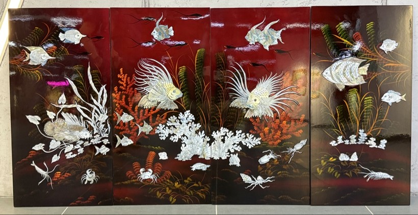 Vintage oriental style panel