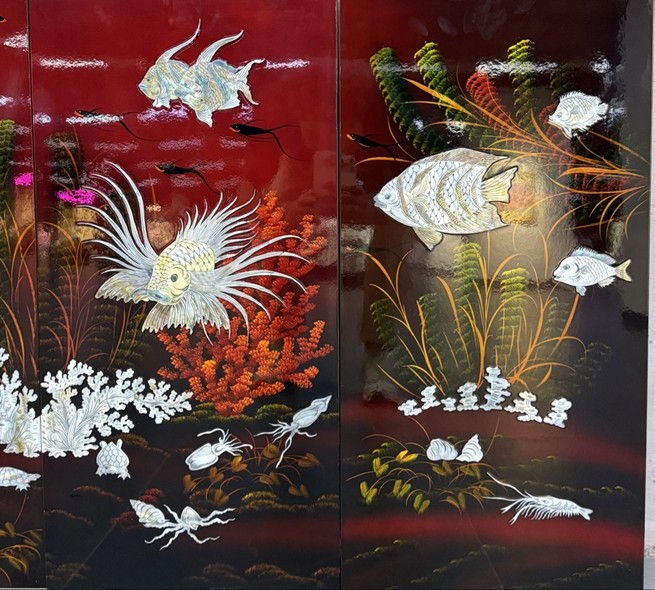 Vintage oriental style panel