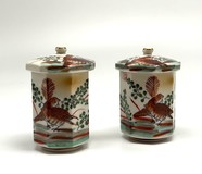 Antique paired fufu-yunomi bowls