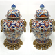 Antique pair of Imari-style vases