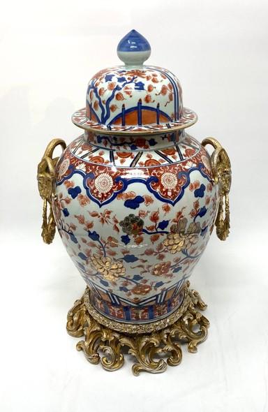 Antique pair of Imari-style vases