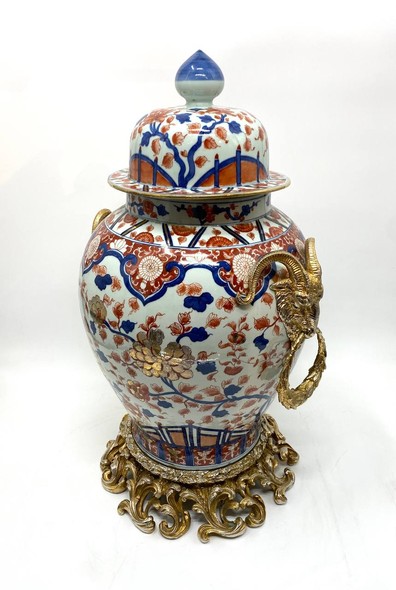 Antique pair of Imari-style vases