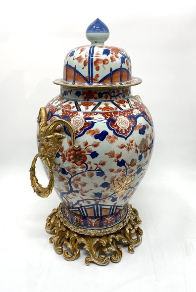 Antique pair of Imari-style vases