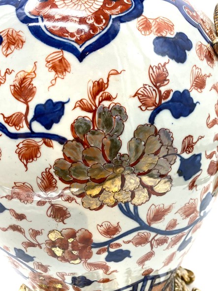 Antique pair of Imari-style vases