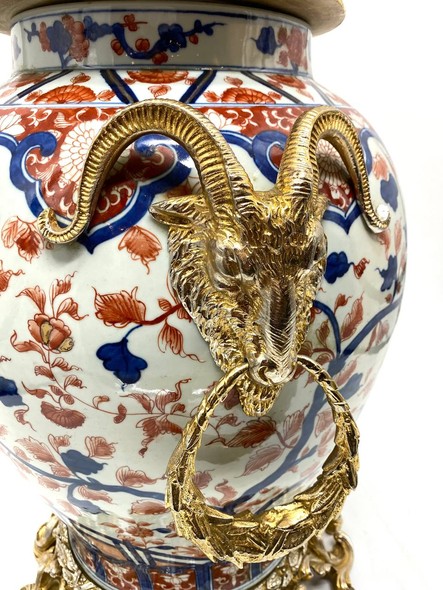 Antique pair of Imari-style vases