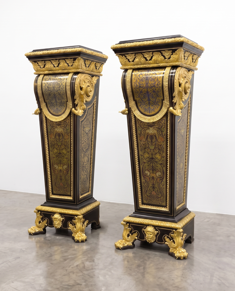 Antique paired pedestals