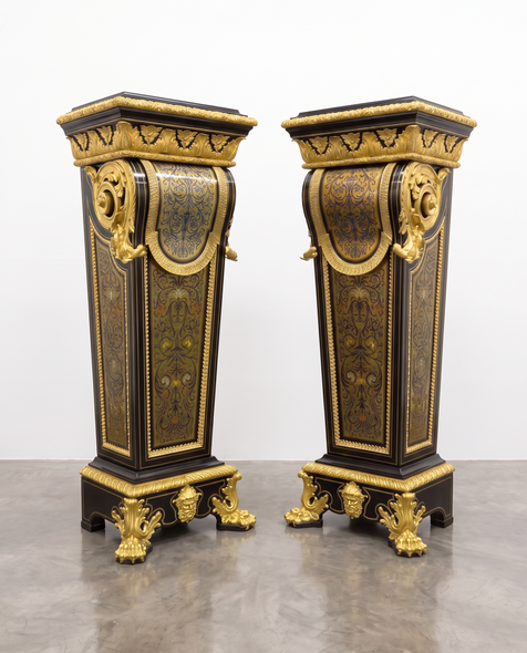 Antique paired pedestals