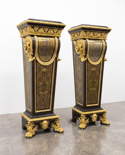 Antique paired pedestals