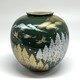 Vintage vase "Mountains and trees in frost", Kutani.