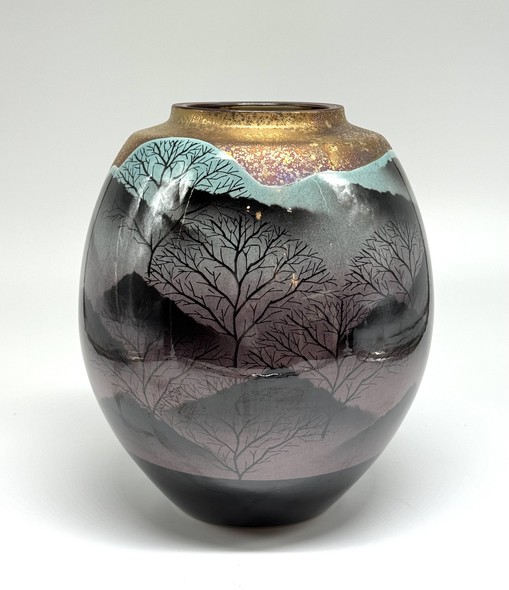 Vintage vase "Forest",
Japan, Kutani